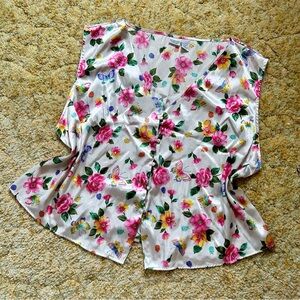 Cottage Flower Garden Satin Tank Top